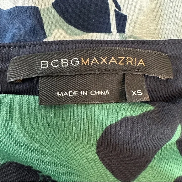 BCBGMAXAZRIA Halter Floral Fit & Flare Dress Sage Navy Resort Coastal Chic XS - Picture 14 of 16